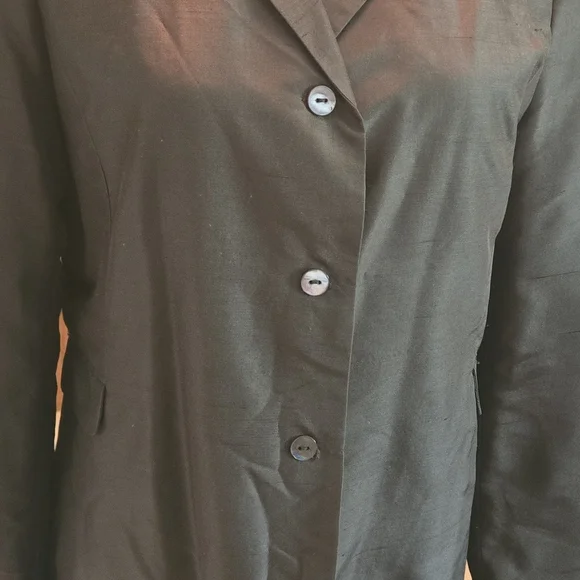 Y2K Silkland 100% Pure Silk Brown Trenchcoat Overcoat Women's 8 Lined 2 Pockets - Picture 6 of 13